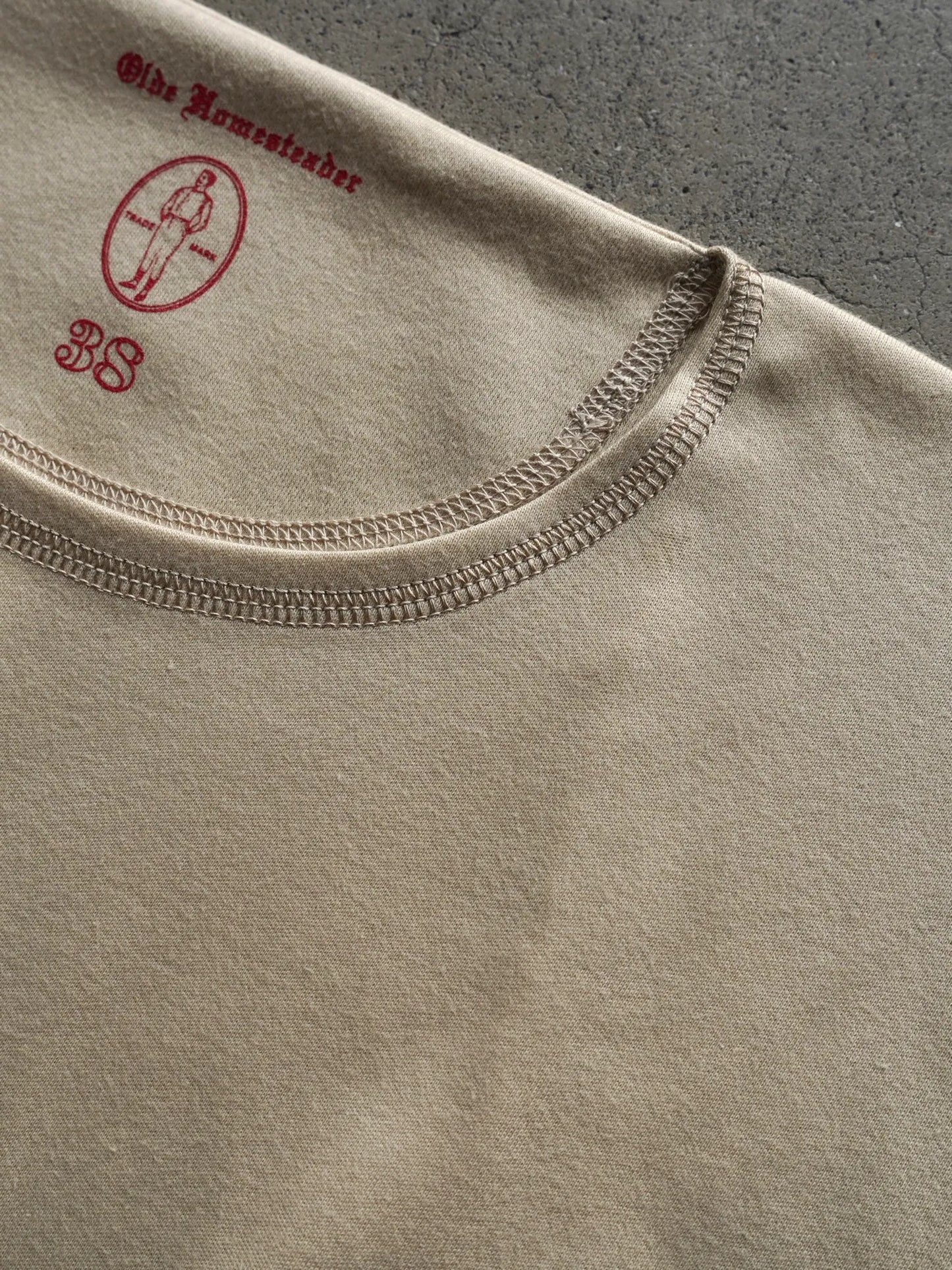 OLDE HOMESTEADER | INTERLOCK CREWNECK L/S CHAMPAGNE