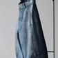 Nomàt | Two-tone Denim Curved Pants Sax Blue