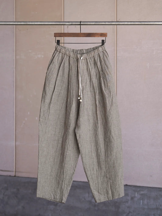 calmlence | DOUBLE PLEATED EASY TAPERED BEG/KHK