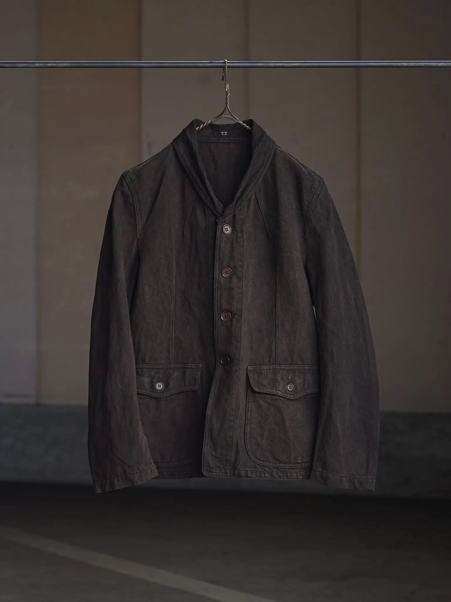 T.T | LOT.327 MODIFIED SHAWL COLLAR JACKET Mud Dyed Brown