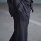 COMOLI | リネンWクロス ドローストリングパンツ BLACK