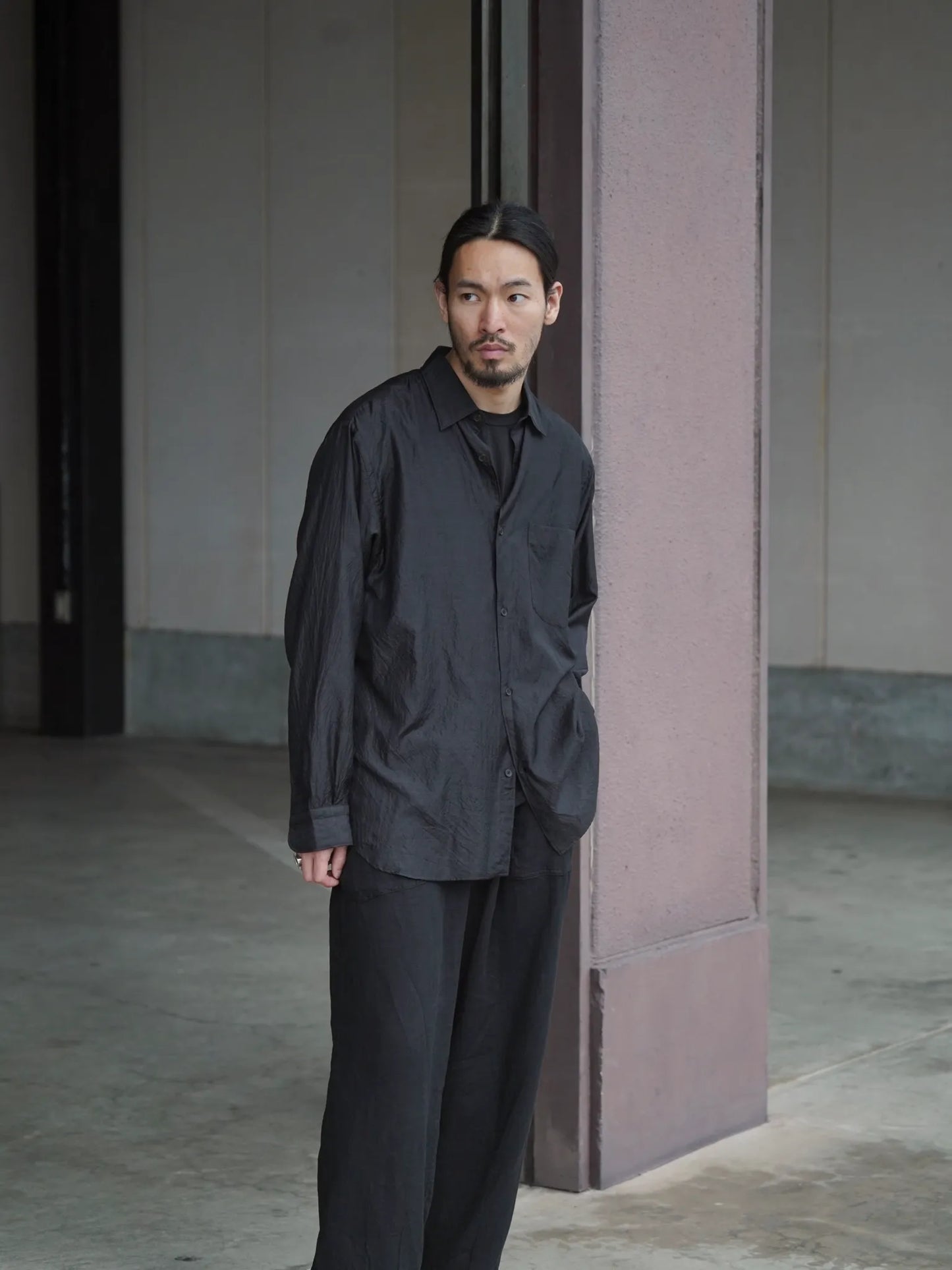 COMOLI | ウールシルク コモリシャツ CHARCOAL