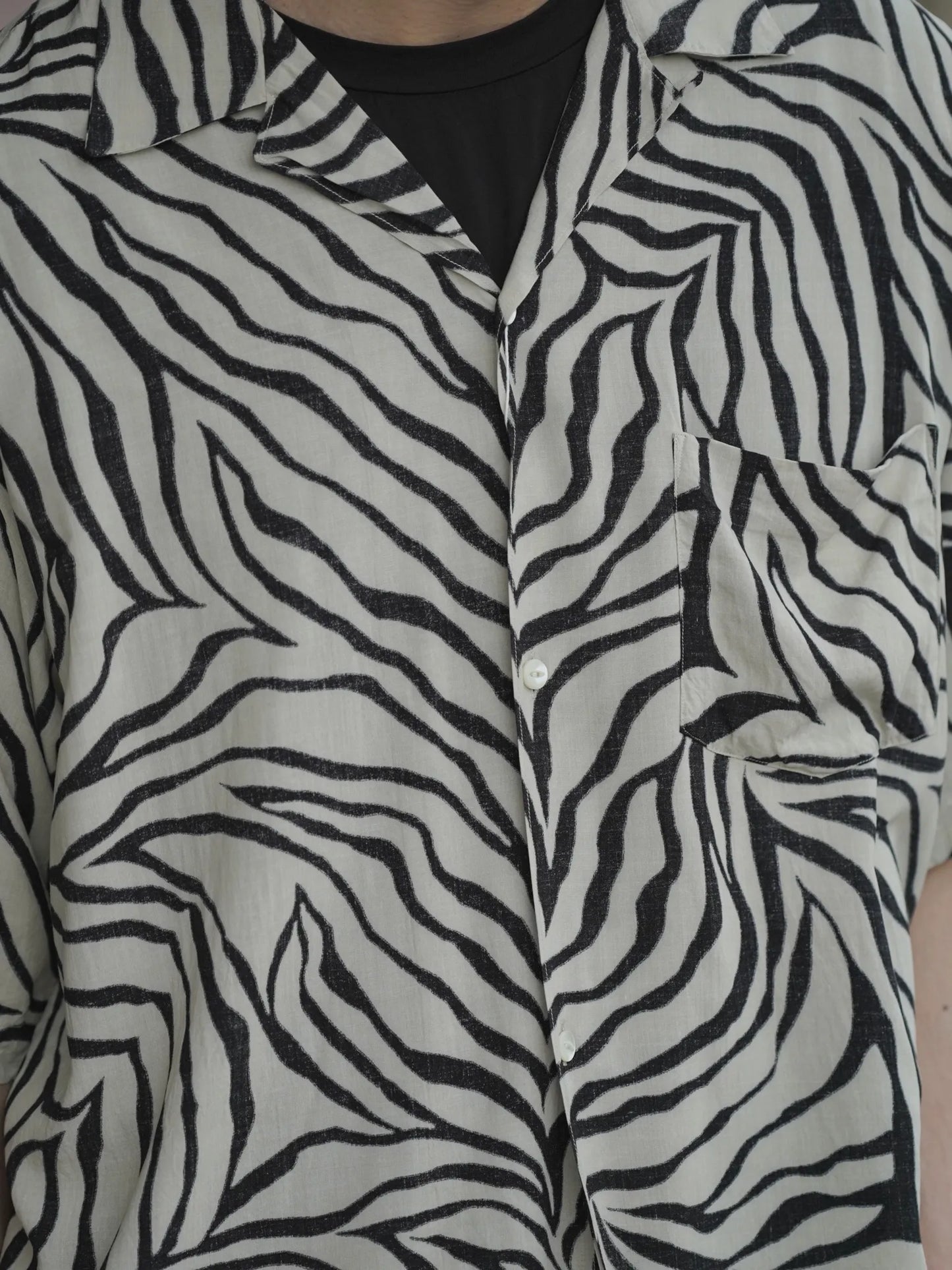 COMOLI | ZEBRA 半袖オープンカラーシャツ ZEBRA