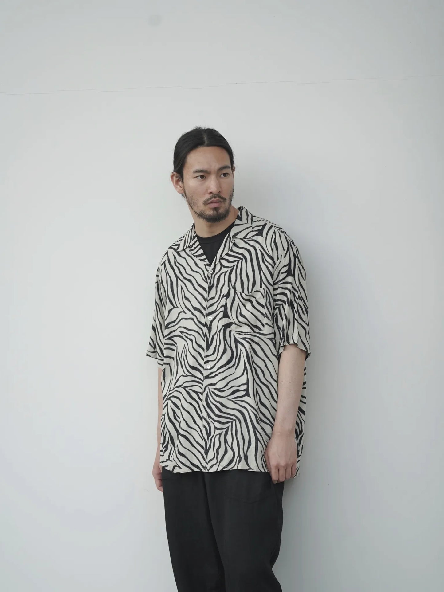 COMOLI | ZEBRA 半袖オープンカラーシャツ ZEBRA