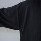 Olde H & Daughter | SILK PLAIN STITCH CREW L/S BLACK