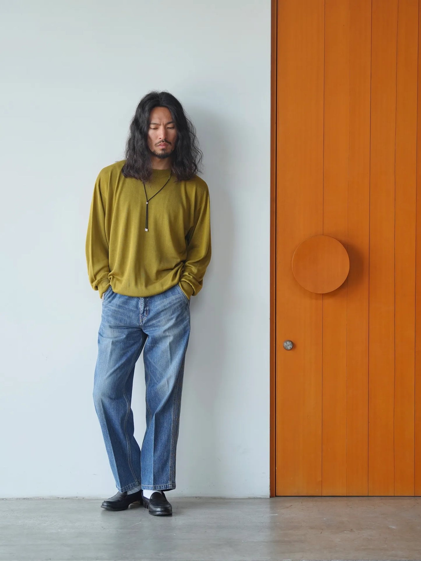 Olde H & Daughter | SILK PLAIN STITCH CREW L/S CORIANDER