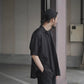 COMOLI | ウールシルク 半袖オープンカラーシャツ BROWN