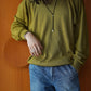 Olde H & Daughter | SILK PLAIN STITCH CREW L/S CORIANDER