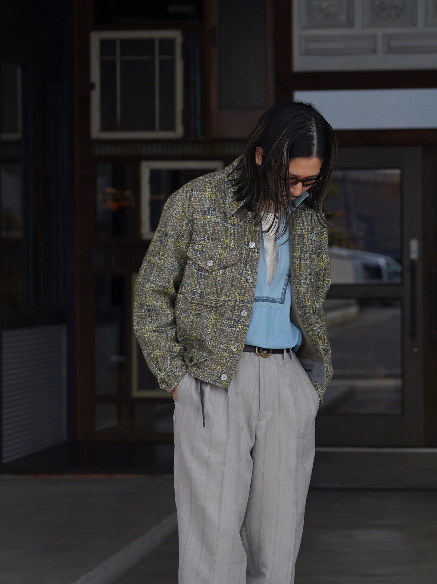 SARTO | [HOME SPUN] TRUCKER JACKET ARMY