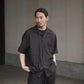 COMOLI | ウールシルク 半袖オープンカラーシャツ BROWN