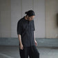 COMOLI | ウールシルク 半袖オープンカラーシャツ CHARCOAL