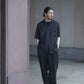 COMOLI | ウールシルク 半袖オープンカラーシャツ CHARCOAL