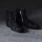 Post Production | Side Zip Boots [Waxed Ezojika Suede] Black