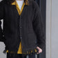 SARTO | WOOL CABLE FRINGE CARDIGAN DARK BROWN