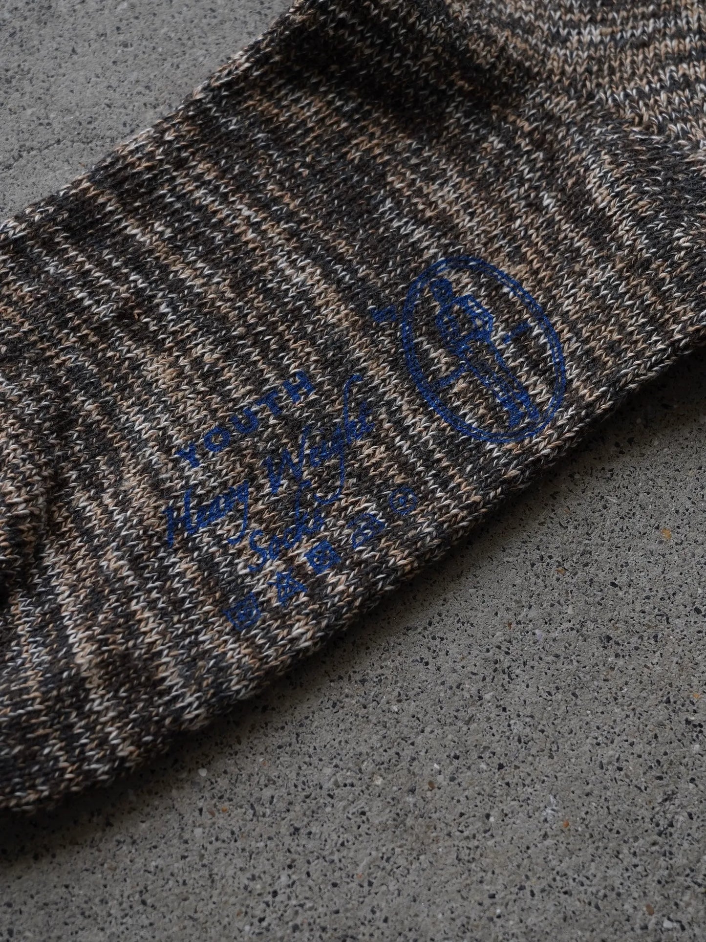 OLDE HOMESTEADER YOUTH | TWEEDISH JERSEY CREW SOCKS DARK BLUE×DARK PLUM