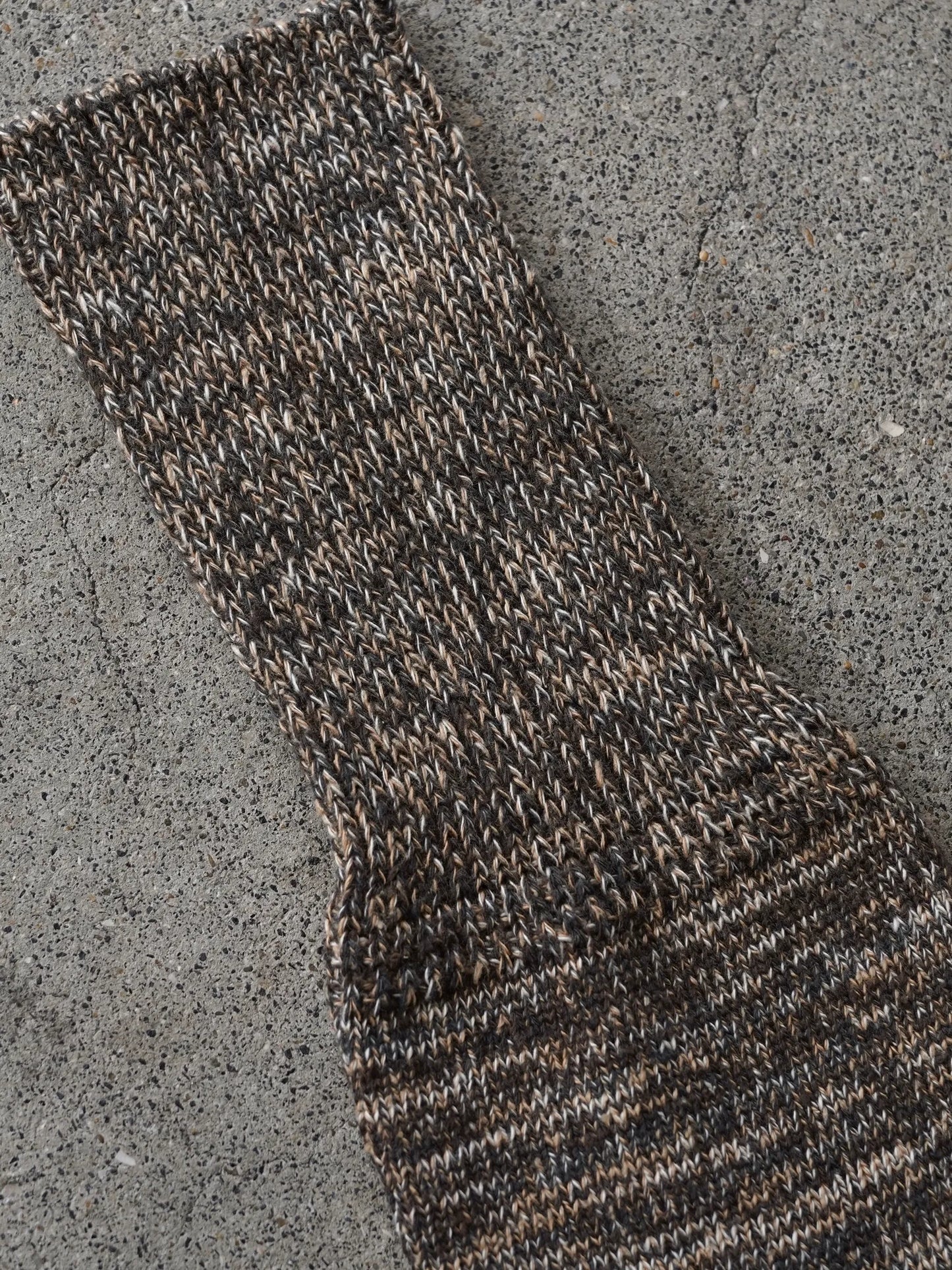 OLDE HOMESTEADER YOUTH | TWEEDISH JERSEY CREW SOCKS DARK BLUE×DARK PLUM