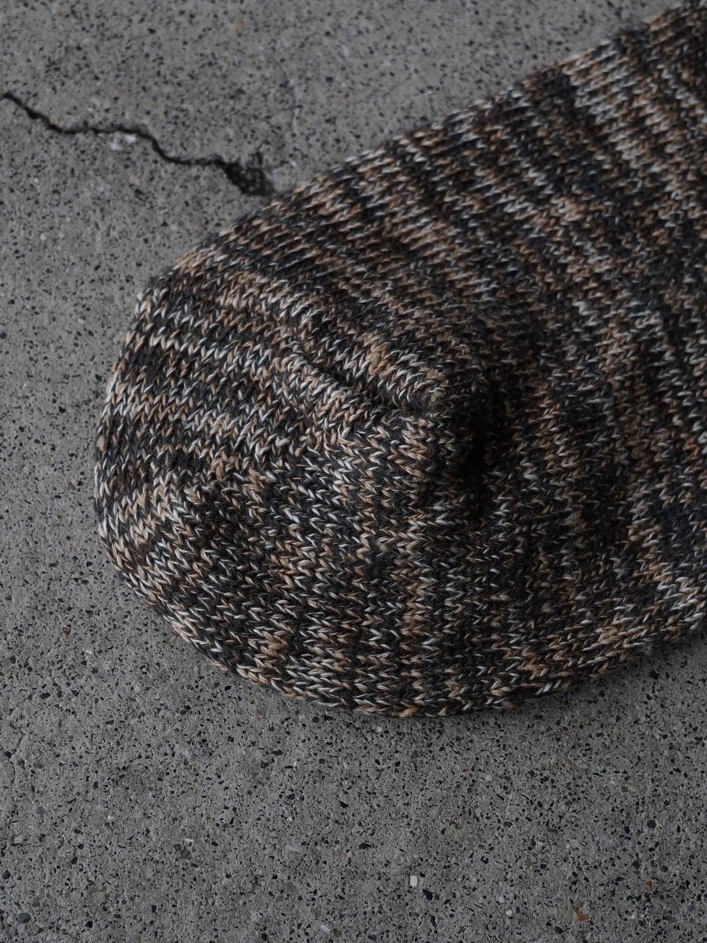 OLDE HOMESTEADER YOUTH | TWEEDISH JERSEY CREW SOCKS DARK BLUE×DARK PLUM