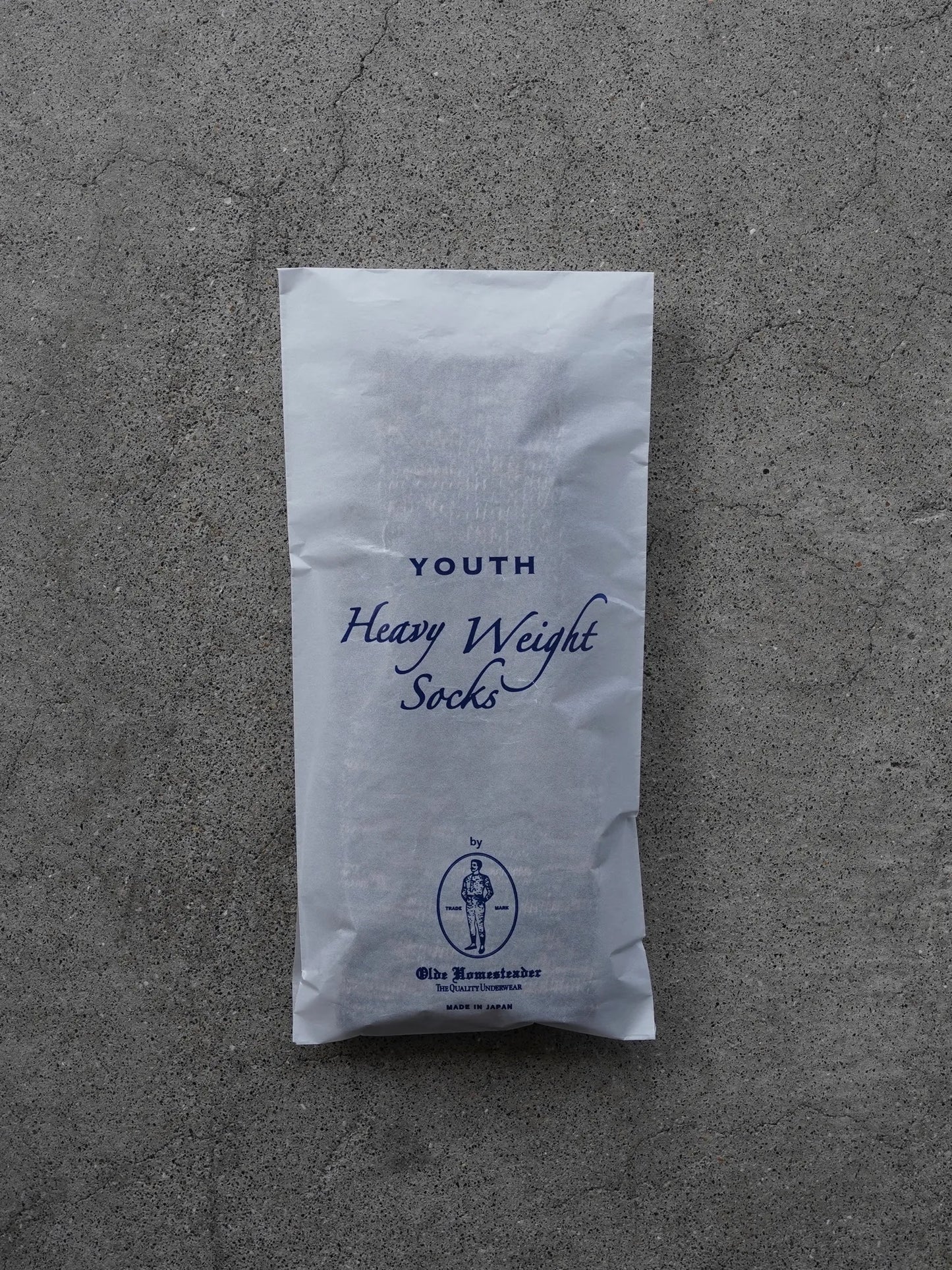 OLDE HOMESTEADER YOUTH | TWEEDISH JERSEY CREW SOCKS DARK BLUE×DARK PLUM