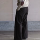 Nomàt | WOOL COTTON Staraight Pants Dark Brown
