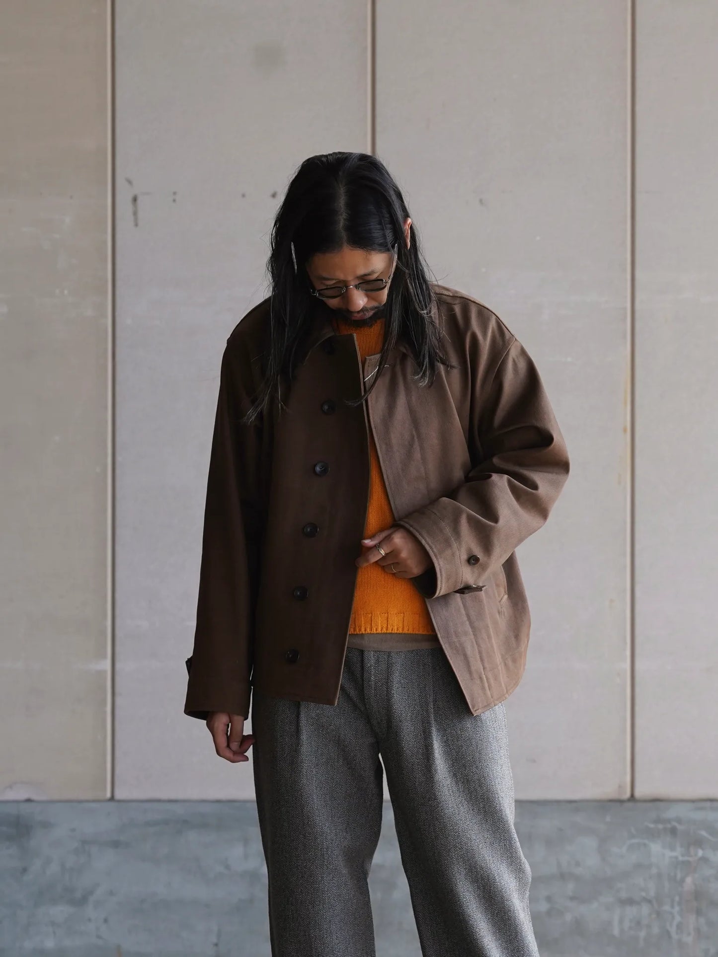 Nomàt | COTTON Hand Painted Militery Jacket Brown
