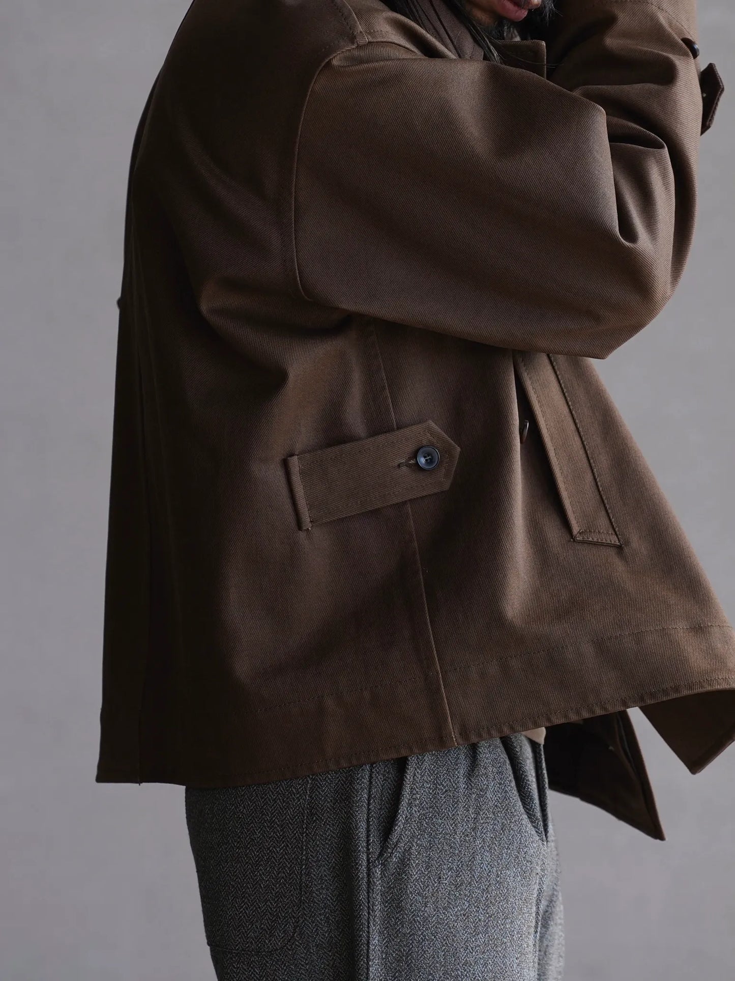 Nomàt | COTTON Hand Painted Militery Jacket Brown