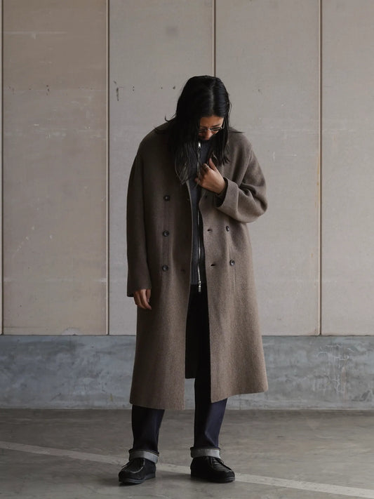 Nomàt | YAK Double Breasted Knit Coat Brown