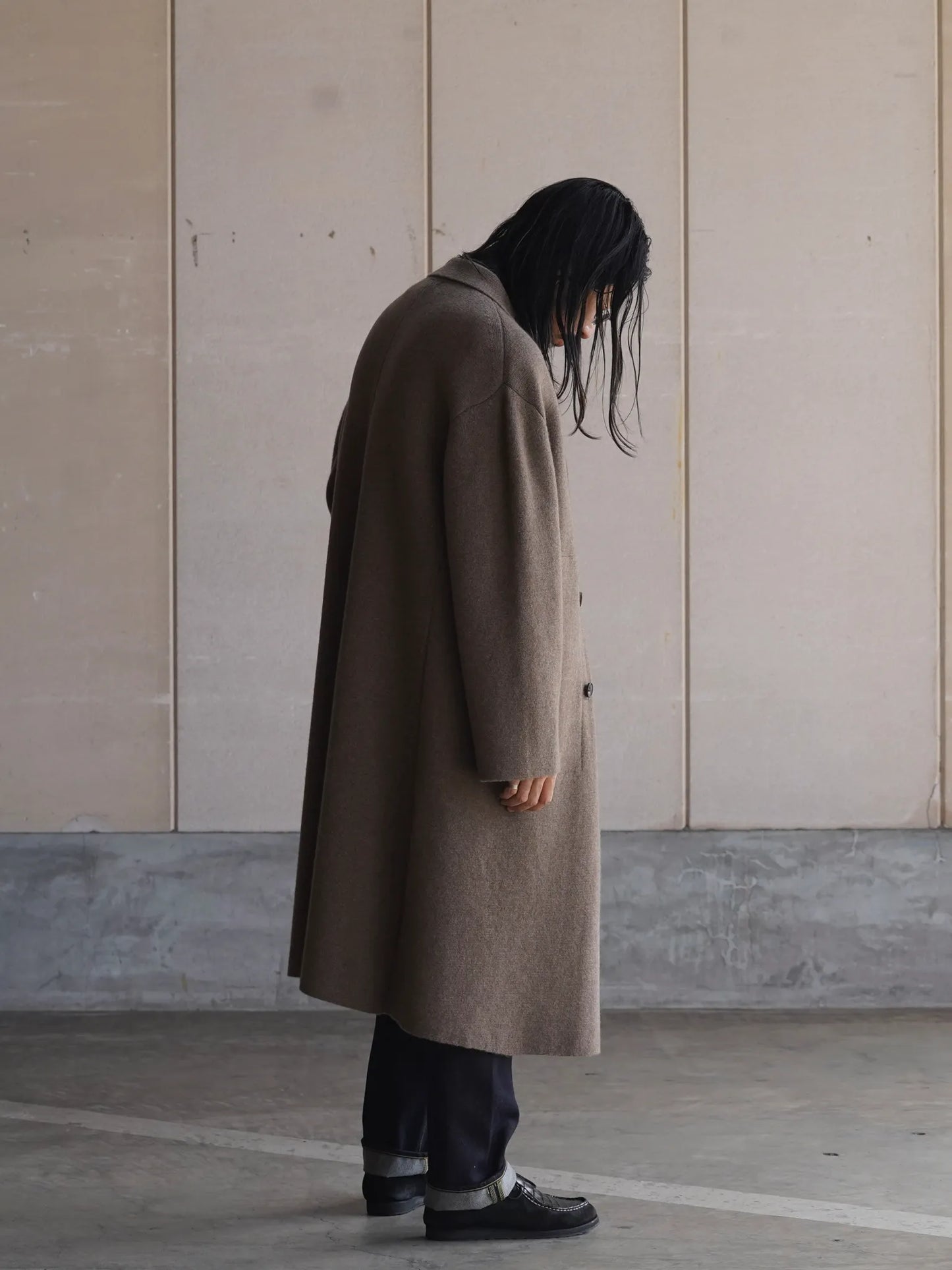 Nomàt | YAK Double Breasted Knit Coat Brown