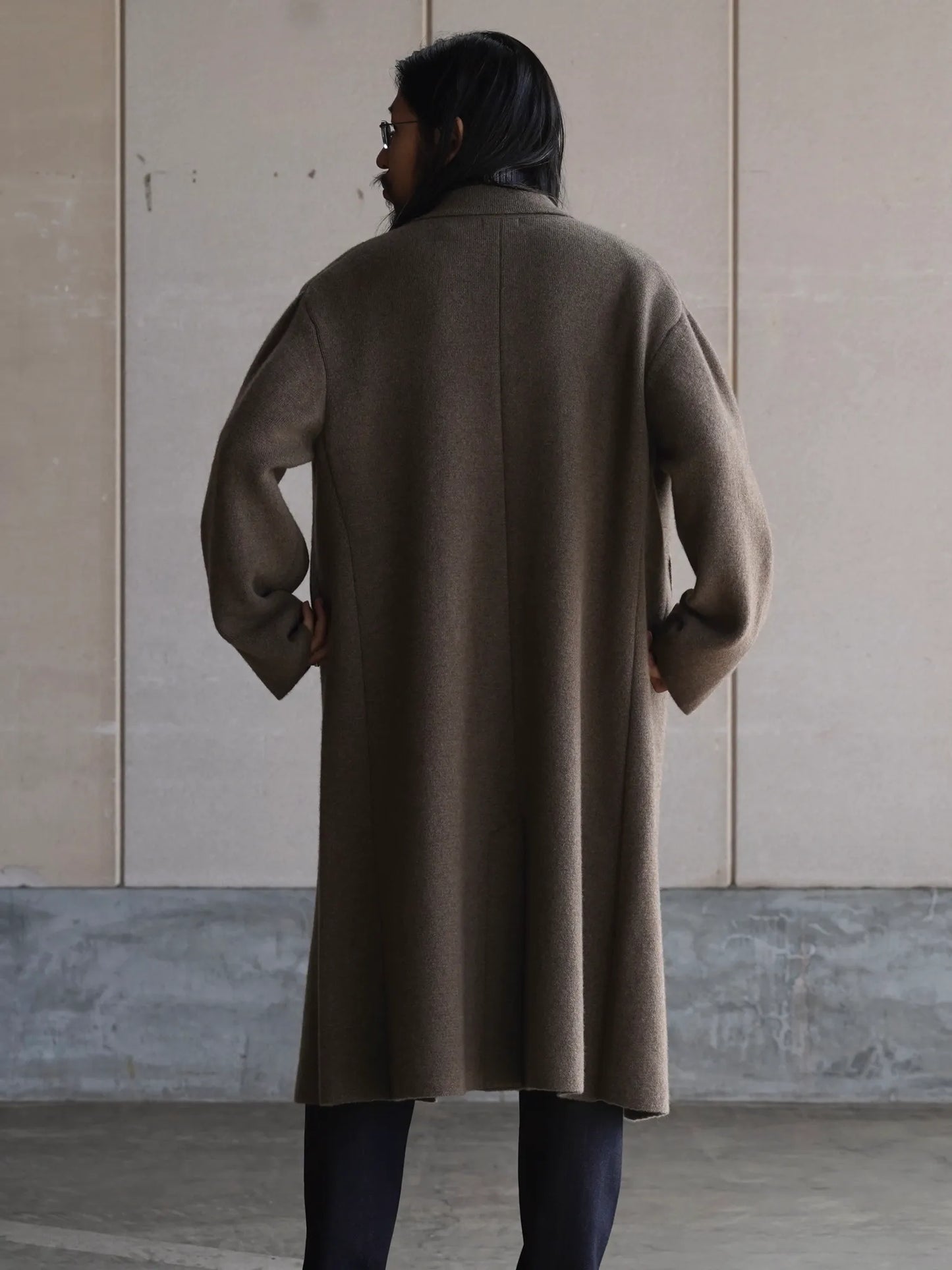 Nomàt | YAK Double Breasted Knit Coat Brown