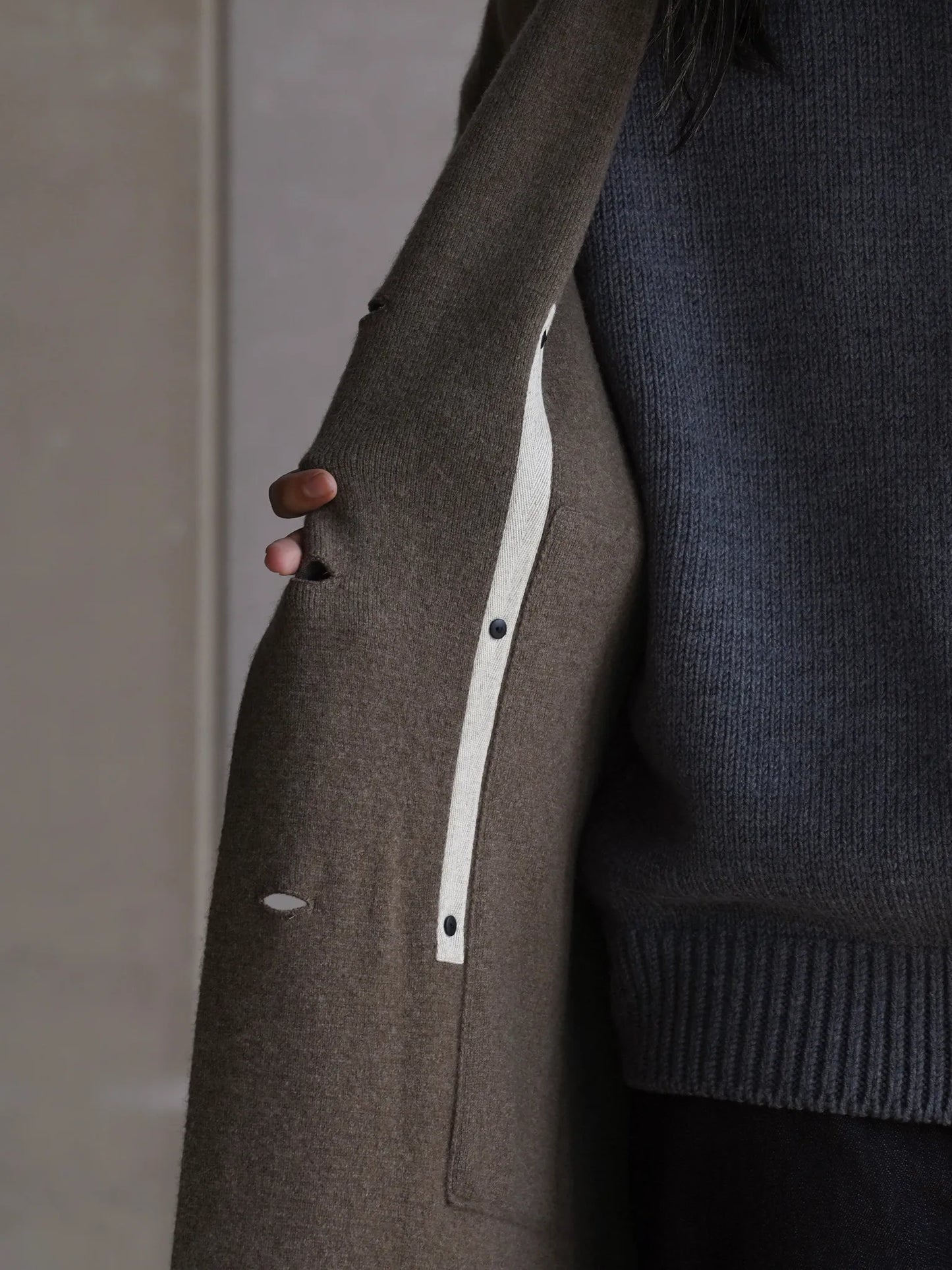Nomàt | YAK Double Breasted Knit Coat Brown