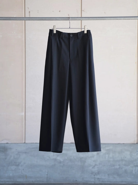 nonnotte | Draping Crotch Box Pleats One Tuck Trousers Deep Black