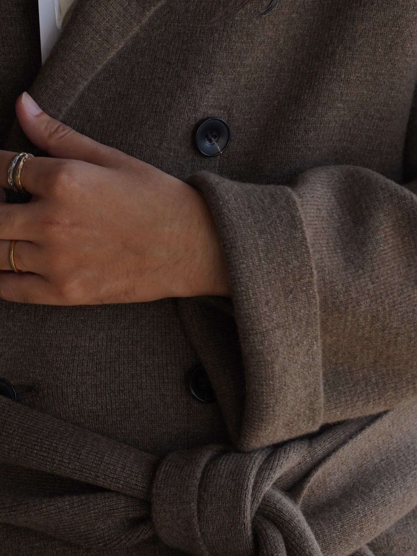 Nomàt | YAK Double Breasted Knit Coat Brown