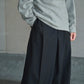 nonnotte | Draping Crotch Box Pleats One Tuck Trousers Deep Black
