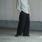 nonnotte | Draping Crotch Box Pleats One Tuck Trousers Deep Black