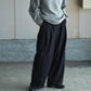 nonnotte | Draping Crotch Box Pleats One Tuck Trousers Deep Black