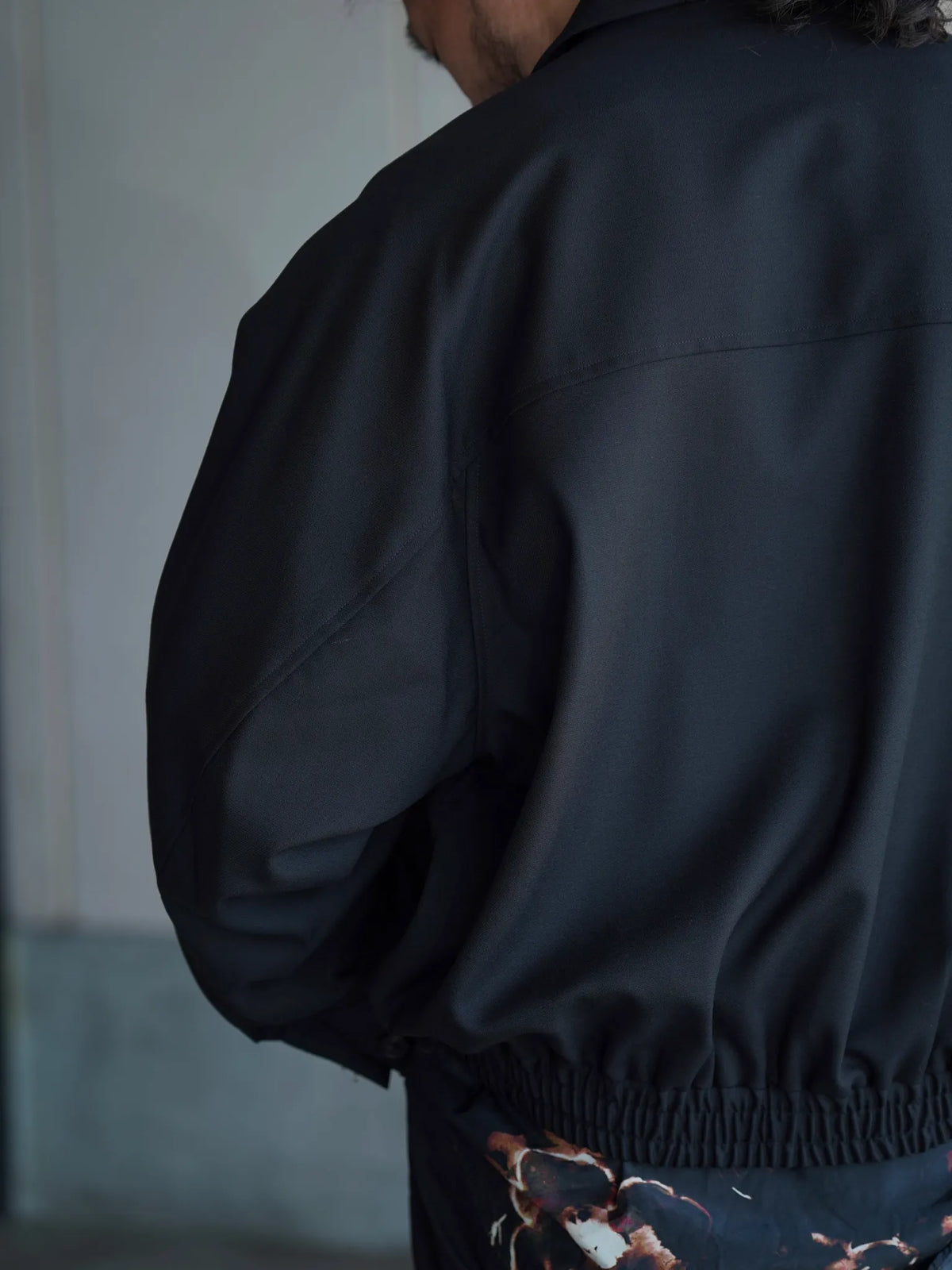 nonnotte | Draping Big Yoke Raglan Drizzler Jacket Deep Black