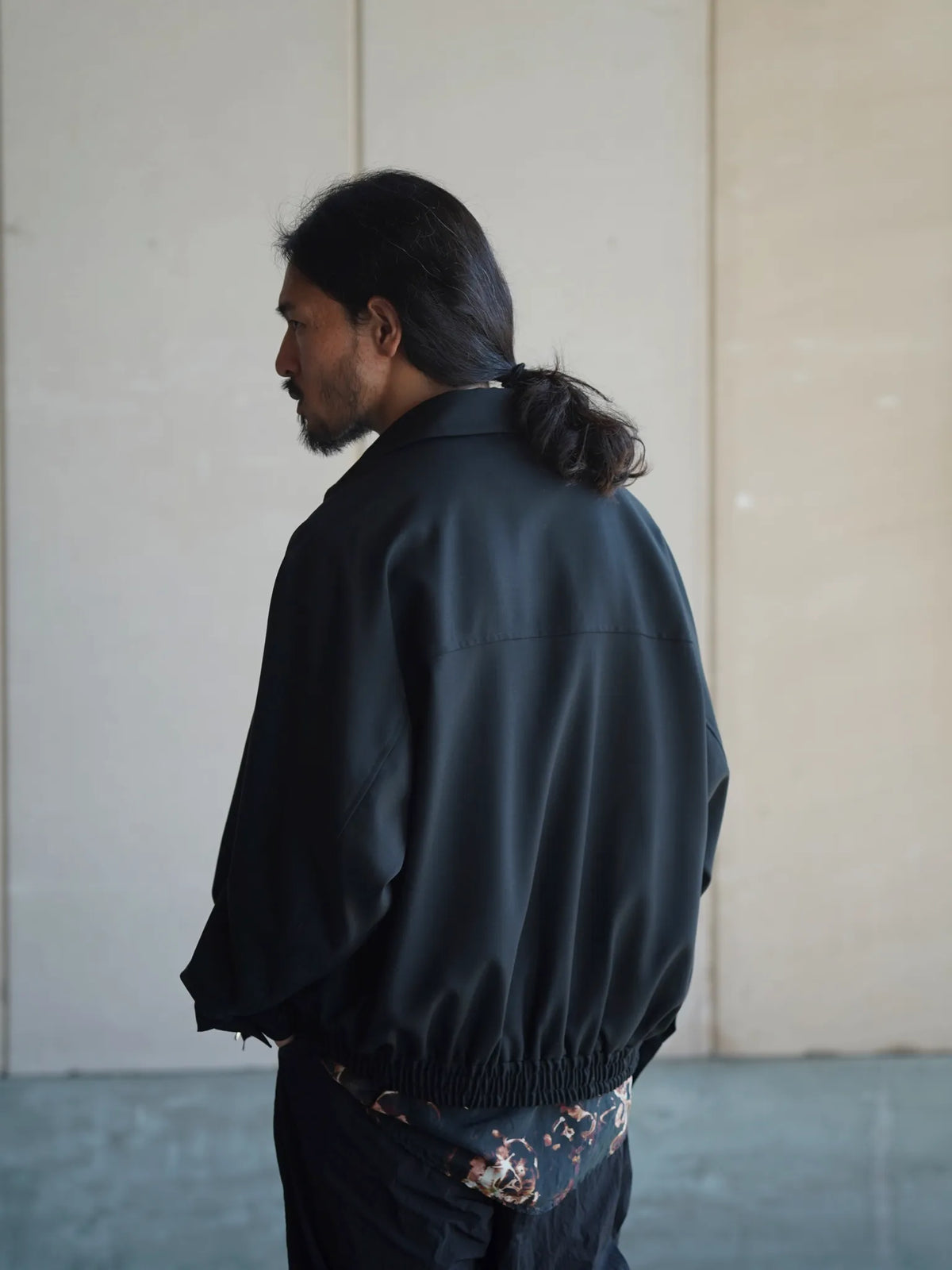 nonnotte | Draping Big Yoke Raglan Drizzler Jacket Deep Black
