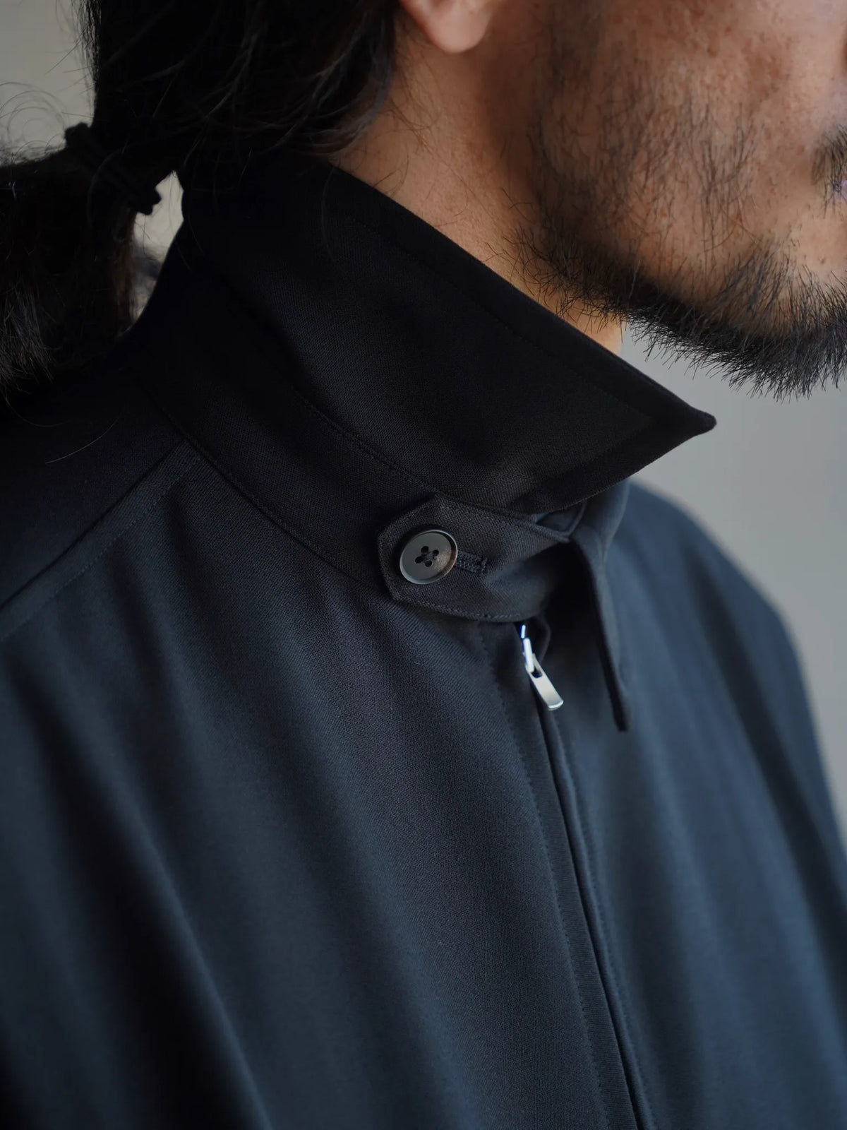 nonnotte | Draping Big Yoke Raglan Drizzler Jacket Deep Black