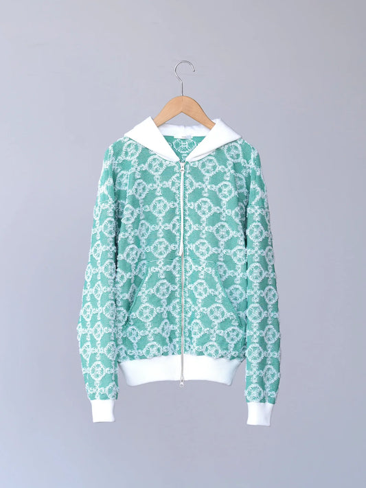 KAKAN | GRIDPILE KNIT PARKA Green