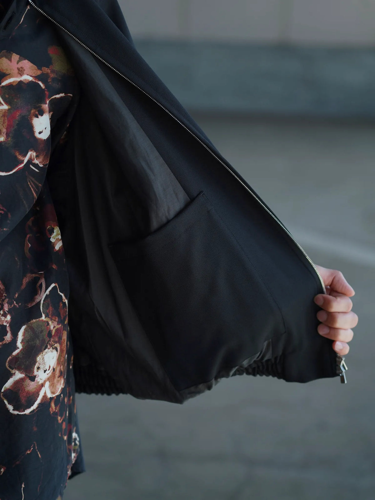 nonnotte | Draping Big Yoke Raglan Drizzler Jacket Deep Black