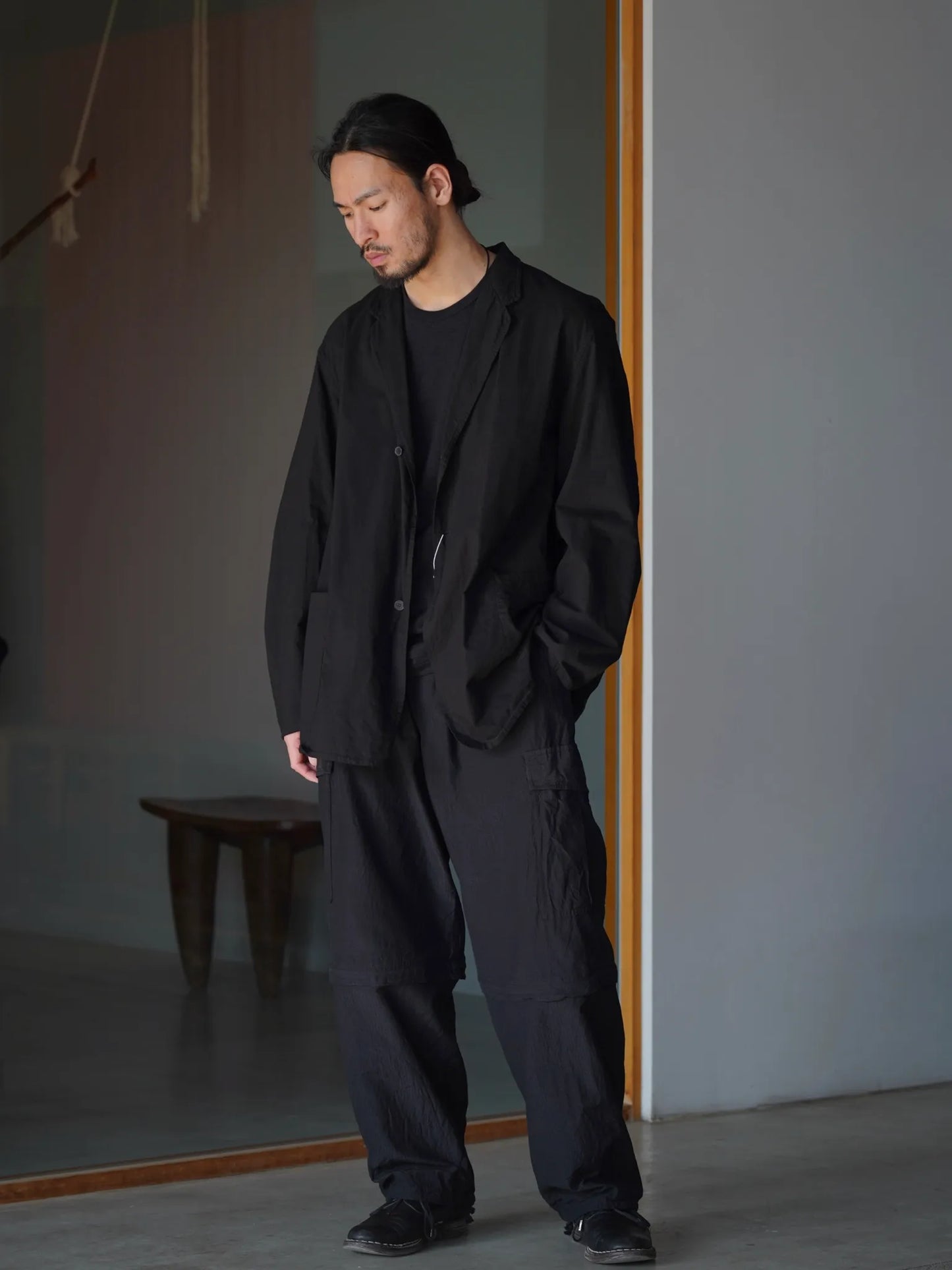 COMOLI | KHADIコットン ジャケット BLACK