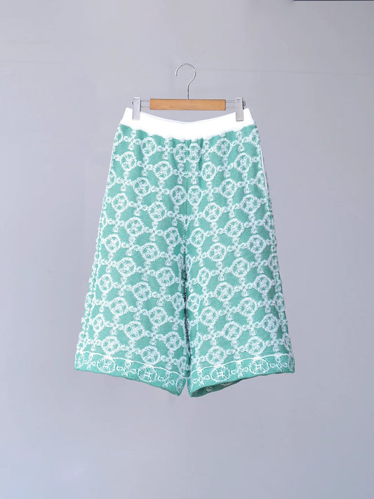 KAKAN | GRIDPILE KNIT PANTS Green