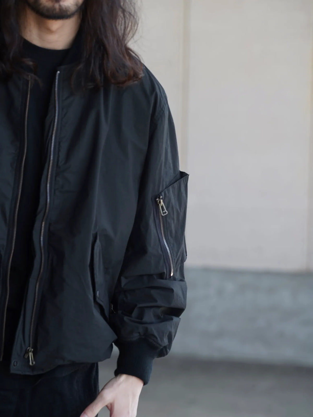 COMOLI | コットンナイロン ミリタリーブルゾン BLACK