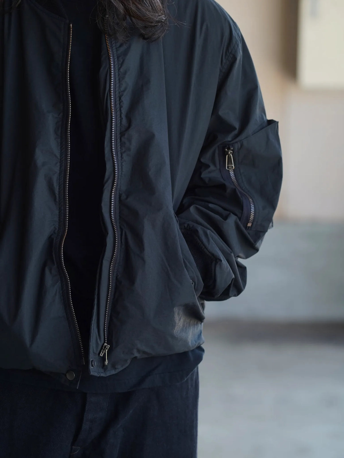 COMOLI | コットンナイロン ミリタリーブルゾン BLACK