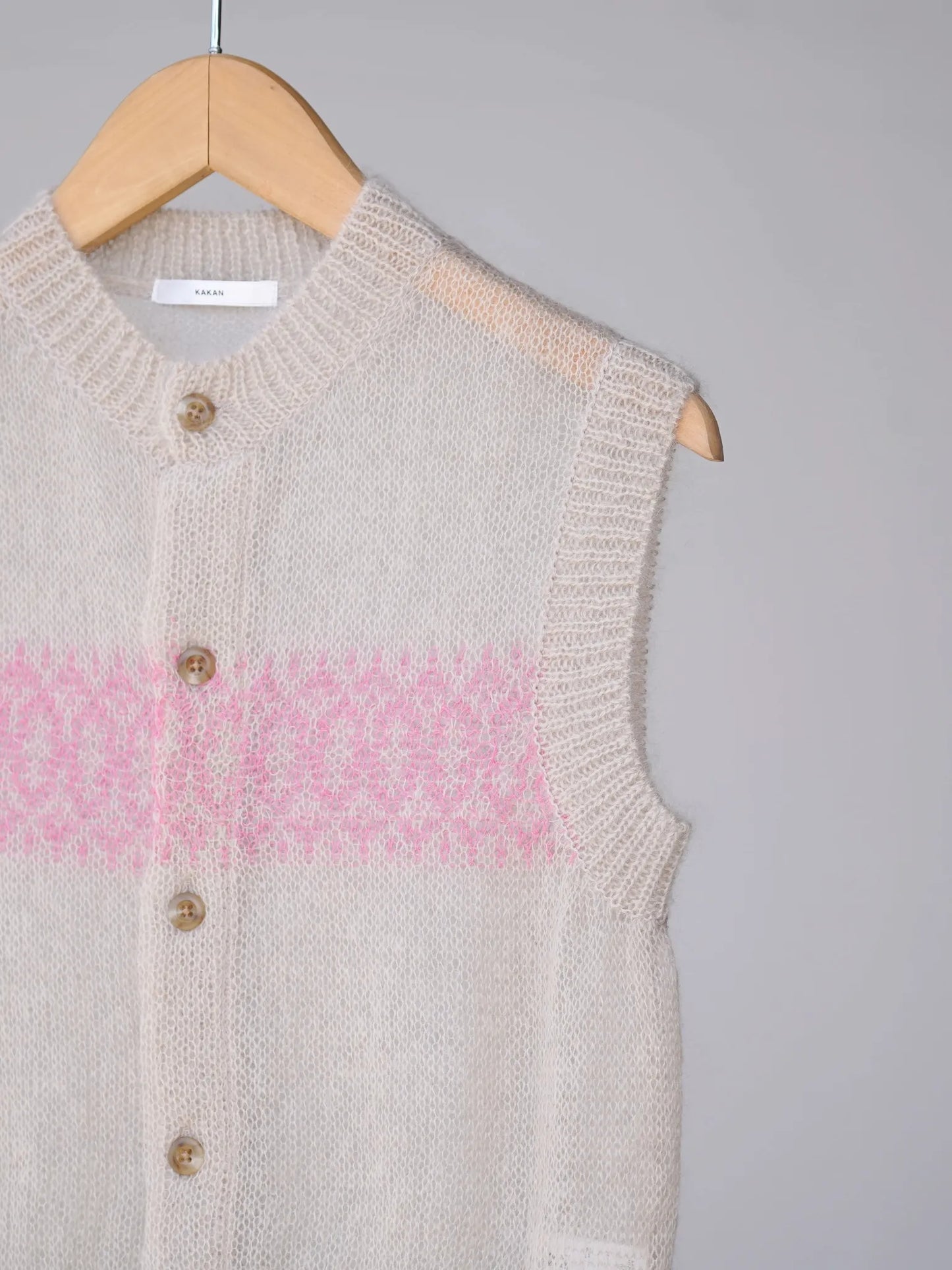 KAKAN | BABY MOHAIR VEST Pink Beige