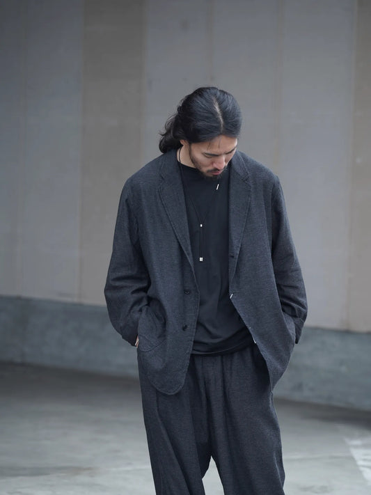 COMOLI | カシミヤシルク 3Bジャケット CHARCOAL