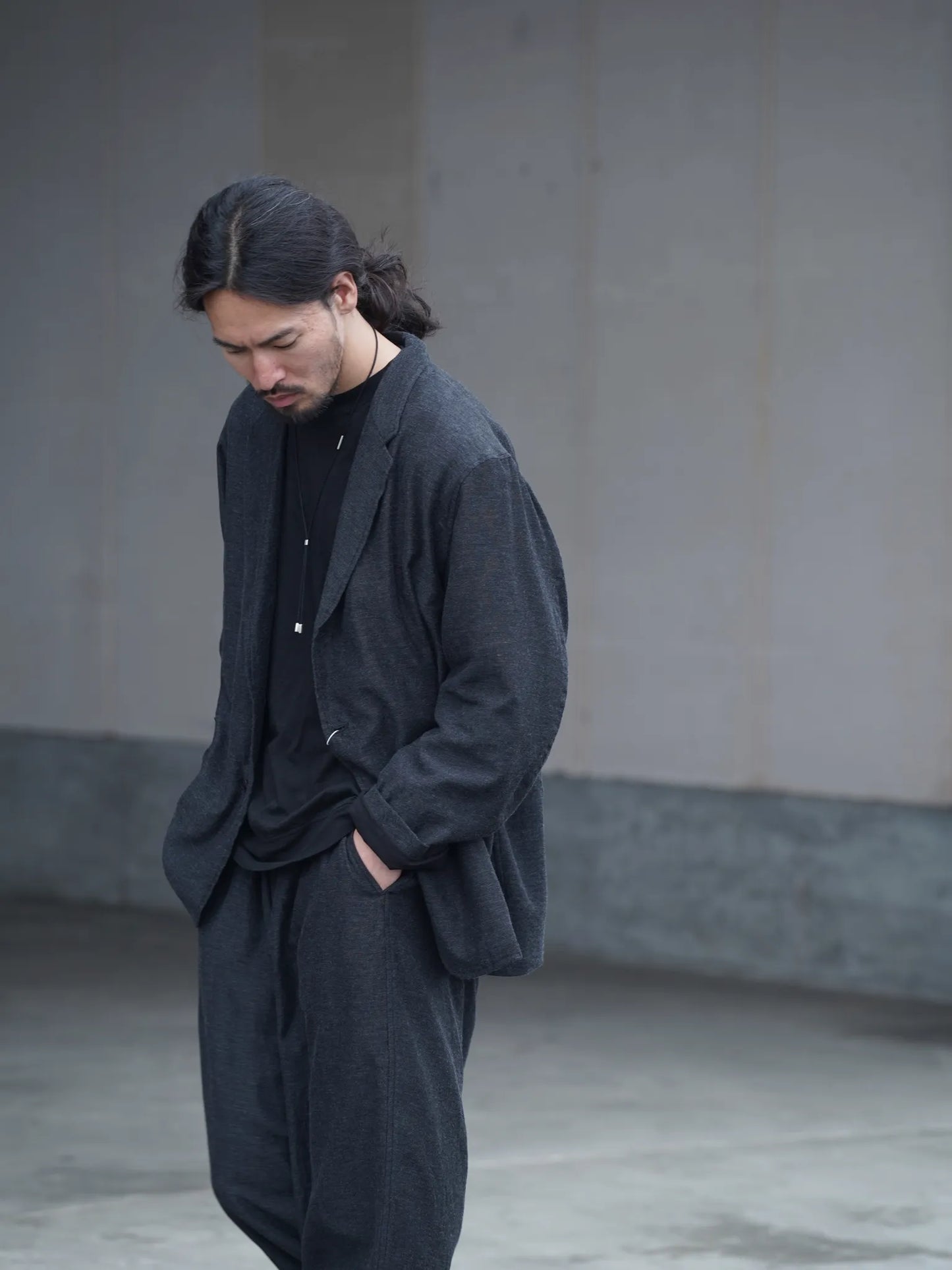 COMOLI | カシミヤシルク 3Bジャケット CHARCOAL