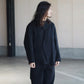 COMOLI | シャギー ノーカラージャケット BLACK