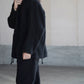 COMOLI | シャギー ノーカラージャケット BLACK