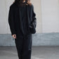 COMOLI | シャギー ノーカラージャケット BLACK