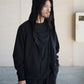 COMOLI | ウールニット ジップパーカ BLACK